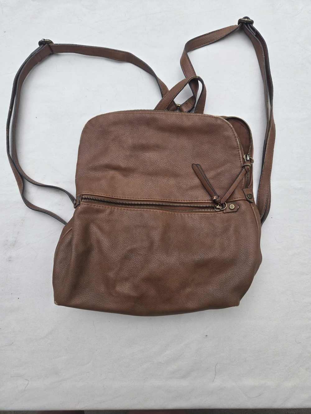 Sonoma Brown Faux Leather Backpack